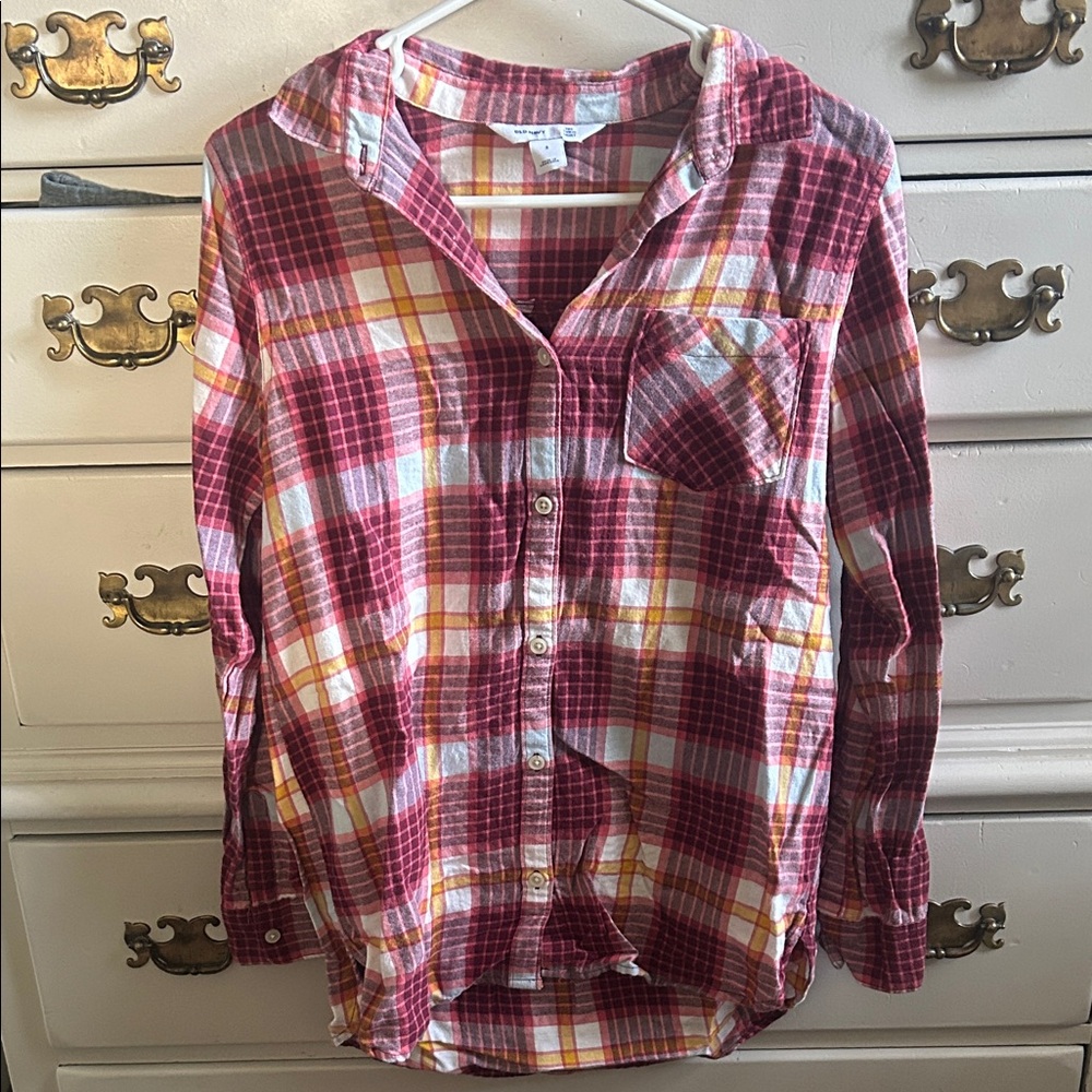 Old Navy Multicolor Plaid Tunic Shirt, Women’s Small
